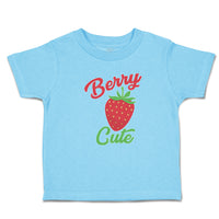 Toddler Clothes Cute Red Berry Strawberry with A Stem and Leaves Toddler Shirt