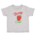 Toddler Clothes Cute Red Berry Strawberry with A Stem and Leaves Toddler Shirt