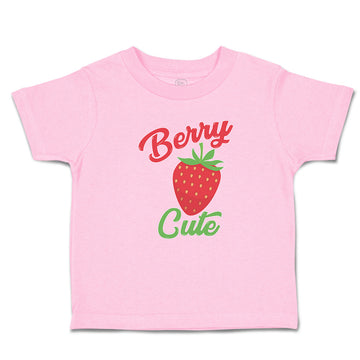 Toddler Clothes Cute Red Berry Strawberry with A Stem and Leaves Toddler Shirt