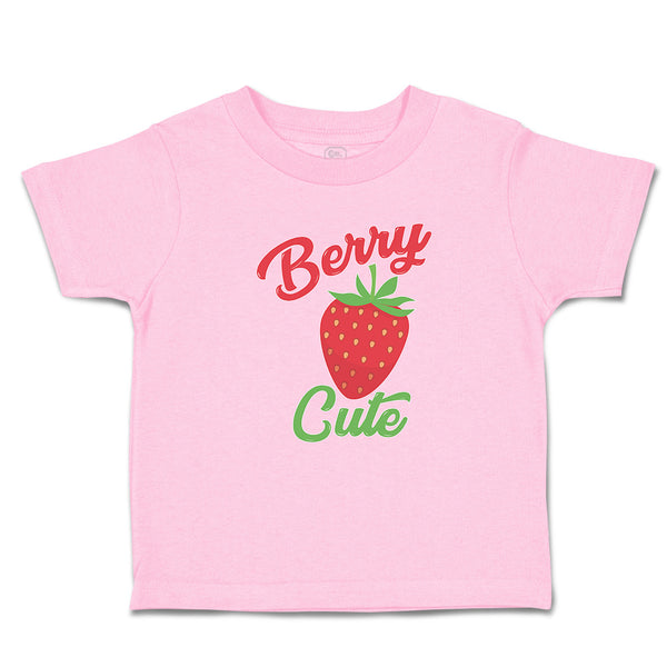 Toddler Clothes Cute Red Berry Strawberry with A Stem and Leaves Toddler Shirt