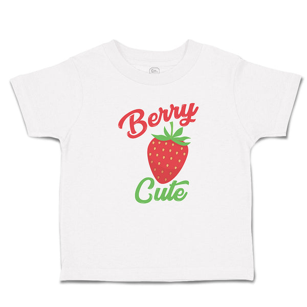 Toddler Clothes Cute Red Berry Strawberry with A Stem and Leaves Toddler Shirt