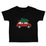 Toddler Clothes Red Car and Green Christmas Tree on Roof Toddler Shirt Cotton