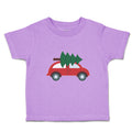 Toddler Clothes Red Car and Green Christmas Tree on Roof Toddler Shirt Cotton