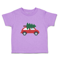 Red Car and Green Christmas Tree on Roof