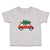 Toddler Clothes Red Car and Green Christmas Tree on Roof Toddler Shirt Cotton