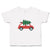 Toddler Clothes Red Car and Green Christmas Tree on Roof Toddler Shirt Cotton