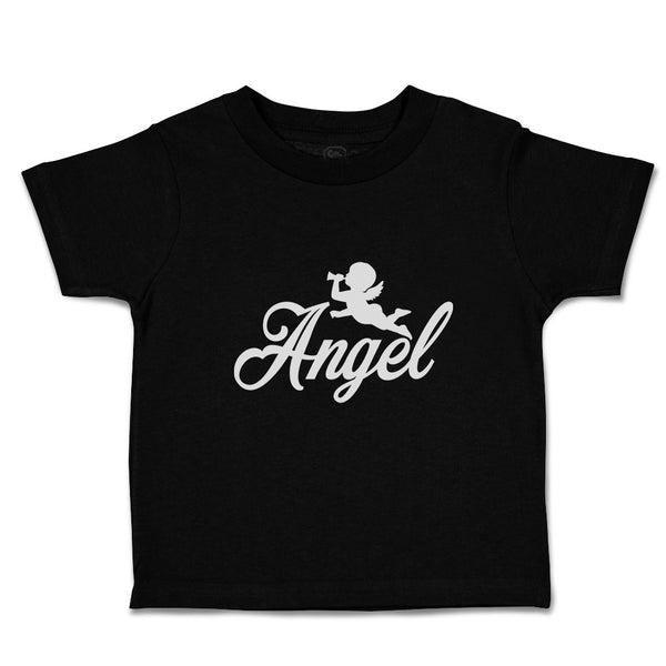 Toddler Clothes Silhouette of Flying Angel with Trumpet Toddler Shirt Cotton