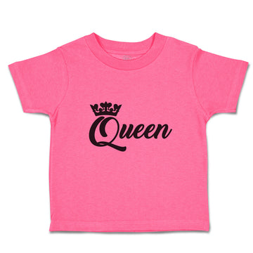 Toddler Girl Clothes Calligraphy Queen Silhouette Crown Toddler Shirt Cotton