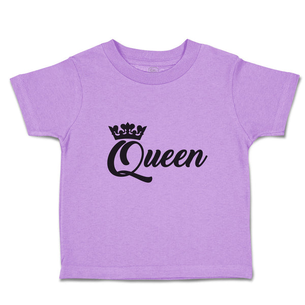 Toddler Girl Clothes Calligraphy Queen Silhouette Crown Toddler Shirt Cotton