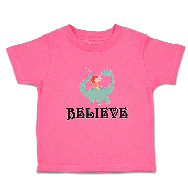 Toddler Girl Clothes Believe Sitting Cute Baby Brontosaurus Dinosaur Cotton