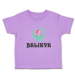 Believe A Girl Sitting on An Cute Baby Brontosaurus Dinosaur