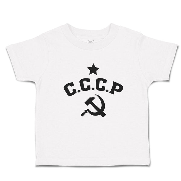 Toddler Clothes C.C.C.P Symbol Hammer Sickle and Silhouette Star Toddler Shirt