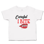 Toddler Girl Clothes Halloween Warns Careful Bite Mouth, Lips Teeth Cotton