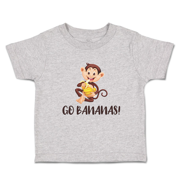 Toddler Clothes Go Bananas! An Happy Monkey Sitting and Eating Banana Cotton