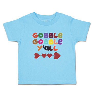 Toddler Clothes Gobble Gobble Y'All Love Pattern with Heart Toddler Shirt Cotton