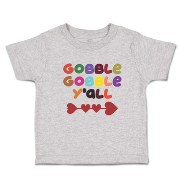 Toddler Clothes Gobble Gobble Y'All Love Pattern with Heart Toddler Shirt Cotton