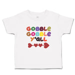 Toddler Clothes Gobble Gobble Y'All Love Pattern with Heart Toddler Shirt Cotton