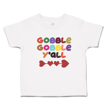 Toddler Clothes Gobble Gobble Y'All Love Pattern with Heart Toddler Shirt Cotton