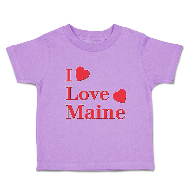 Toddler Clothes I Love Maine with Red Hearts Toddler Shirt Baby Clothes Cotton