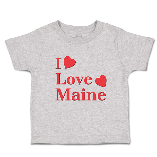 Toddler Clothes I Love Maine with Red Hearts Toddler Shirt Baby Clothes Cotton