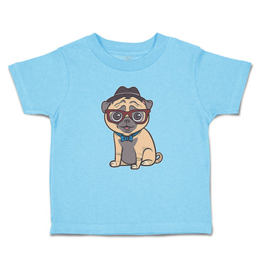 Toddler Clothes Pug on Hat and Sunglass with Bow Tie Sitting Toddler Shirt