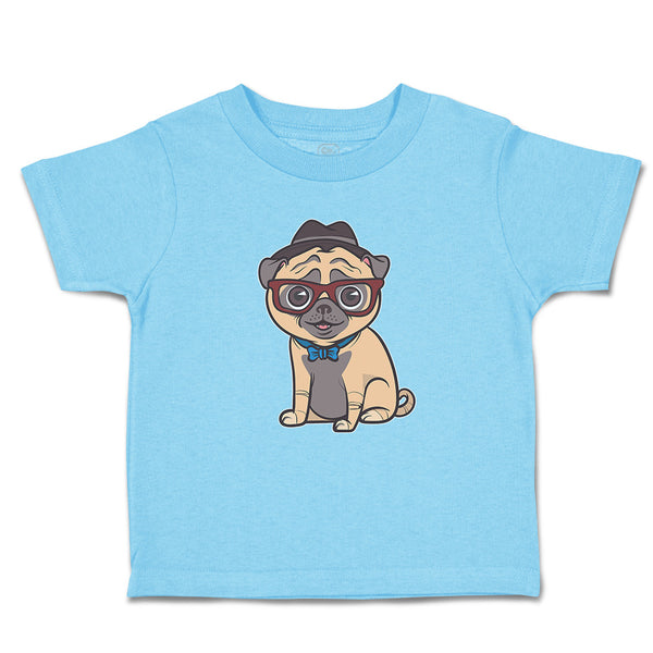 Toddler Clothes Pug on Hat and Sunglass with Bow Tie Sitting Toddler Shirt