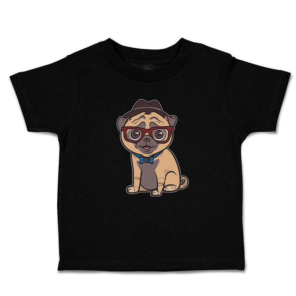 Toddler Clothes Pug on Hat and Sunglass with Bow Tie Sitting Toddler Shirt