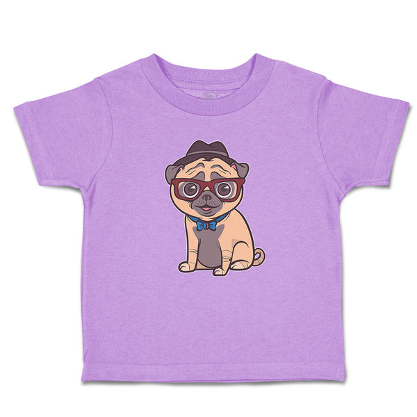 Toddler Clothes Pug on Hat and Sunglass with Bow Tie Sitting Toddler Shirt