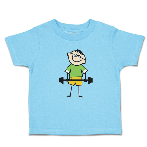 Toddler Clothes Funny Kid Weight Training with Smiling Toddler Shirt Cotton