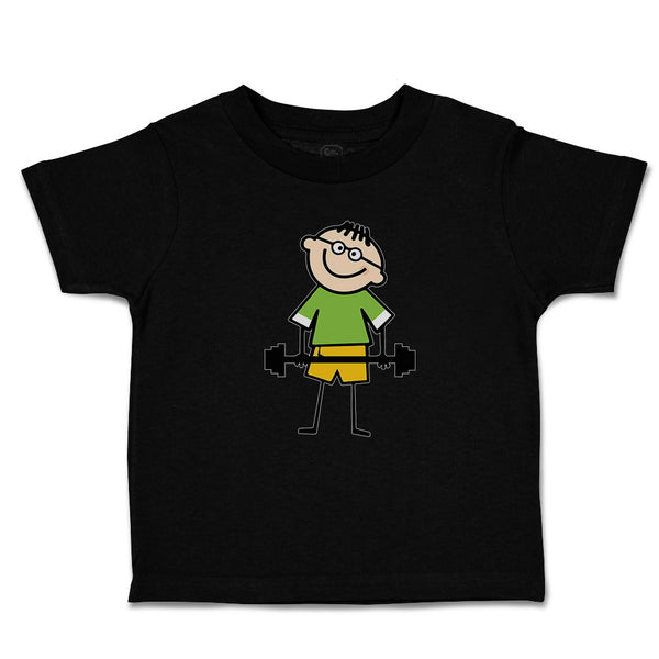 Toddler Clothes Funny Kid Weight Training with Smiling Toddler Shirt Cotton
