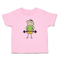 Toddler Clothes Funny Kid Weight Training with Smiling Toddler Shirt Cotton
