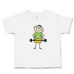 Funny Kid Weight Training with Smiling