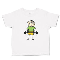 Funny Kid Weight Training with Smiling