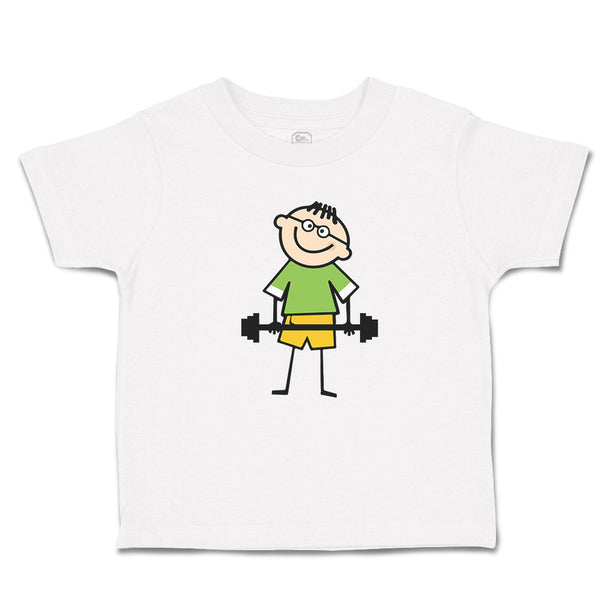 Funny Kid Weight Training with Smiling