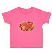 Toddler Girl Clothes Sleeping Fox on Autumn Bushy Leaves and Flower Cotton