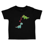 Triceratops and Brontosaurus Dinosaur's Love with Lovely Hearts