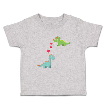 Toddler Clothes Triceratops and Brontosaurus Dinosaur's Love with Lovely Hearts