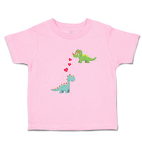 Toddler Clothes Triceratops and Brontosaurus Dinosaur's Love with Lovely Hearts