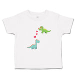 Toddler Clothes Triceratops and Brontosaurus Dinosaur's Love with Lovely Hearts