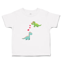 Toddler Clothes Triceratops and Brontosaurus Dinosaur's Love with Lovely Hearts
