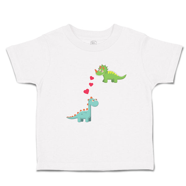 Toddler Clothes Triceratops and Brontosaurus Dinosaur's Love with Lovely Hearts