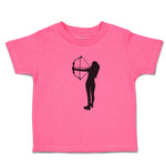 An Silhouette Woman Hunter with Bow and Arrow