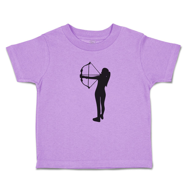 Toddler Girl Clothes An Silhouette Woman Hunter with Bow and Arrow Toddler Shirt