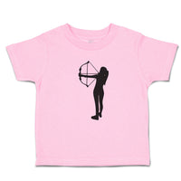 Toddler Girl Clothes An Silhouette Woman Hunter with Bow and Arrow Toddler Shirt