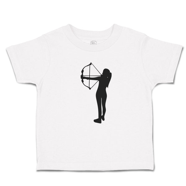 Toddler Girl Clothes An Silhouette Woman Hunter with Bow and Arrow Toddler Shirt