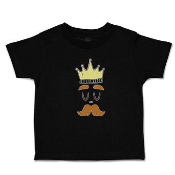 Cute Toddler Clothes King The Ruler with Closed Eyes, Mustache and Crown on Head