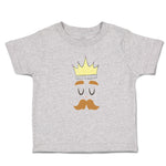 Cute Toddler Clothes King The Ruler with Closed Eyes, Mustache and Crown on Head