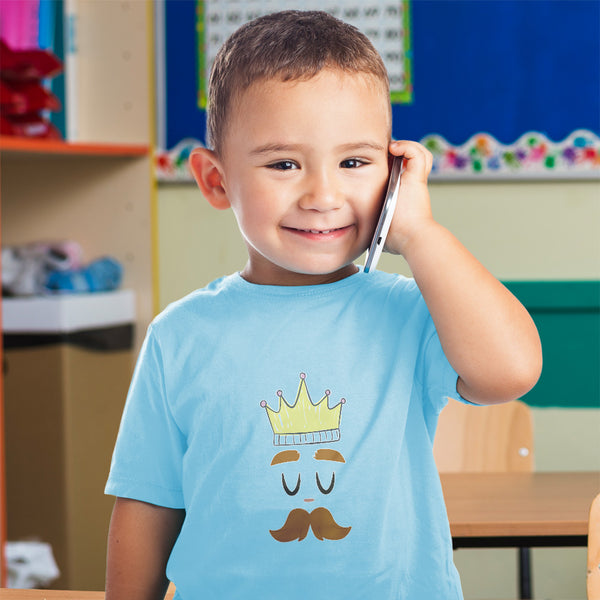 King The Ruler with Closed Eyes, Mustache and Crown on Head