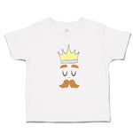 Cute Toddler Clothes King The Ruler with Closed Eyes, Mustache and Crown on Head