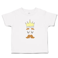 Cute Toddler Clothes King The Ruler with Closed Eyes, Mustache and Crown on Head